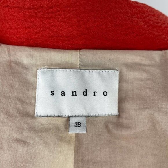 SANDRO Paris Blazer Pockets Orange Sz 36 US Small - Picture 4 of 6